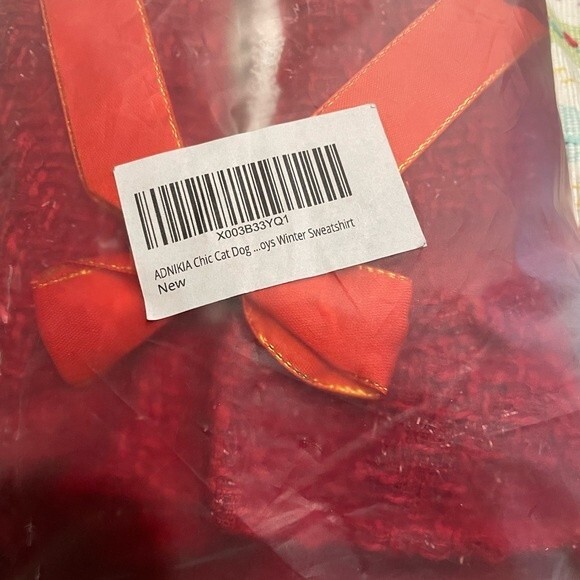 New ADNIKIA Dog/Cat Red Dress with Ribbon Bow, buttons Ruffle Christmas - Picture 7 of 7